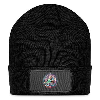 Cute sloth quilter quilting obsession sewing craft - Patch Beanie - black - Front