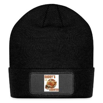 Daddy's Lil Squirter Whale Retro Tee - Patch Beanie - black - Front