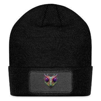 Mystic Toad - Lizard - Frog - Alien - Patch Beanie - black - Front