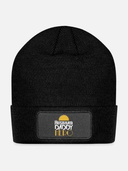 Husband Daddy Hero - Patch Beanie - black