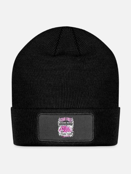 Some Girls Chase Boys - Patch Beanie - black