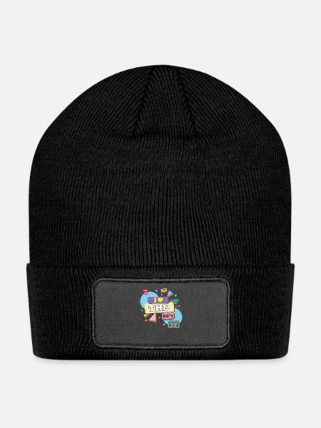 80s Retro - Patch Beanie - black