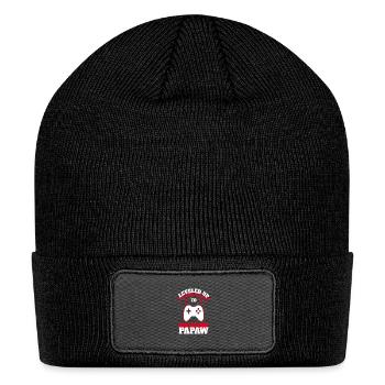 LEVELED UP TO PAPAW - Patch Beanie - black - Front