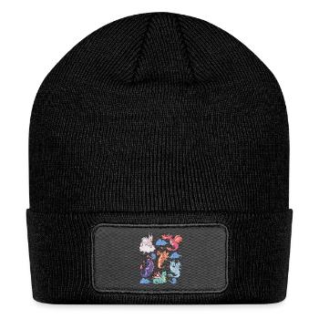 Flight of Dragons Cute Elemental Mythical Winged - Patch Beanie - black - Front