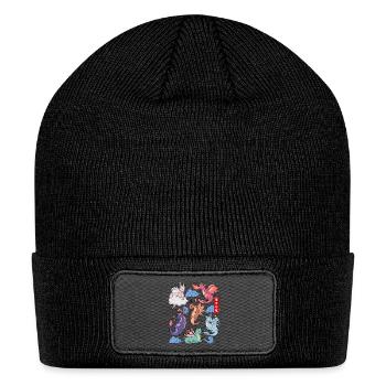 Flight of Dragons Cute Elemental Mythical Winged - Patch Beanie - black - Front