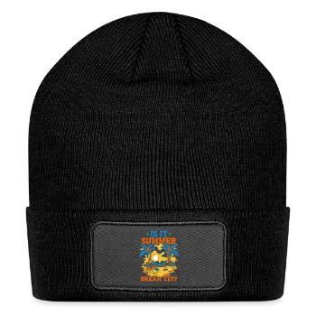 Is It Summer Break Yet Coconut Tree School Student - Patch Beanie - black - Front