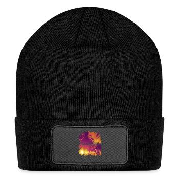 Nostalgia is My Name Coconut Tree Sunset Throwback - Patch Beanie - black - Front
