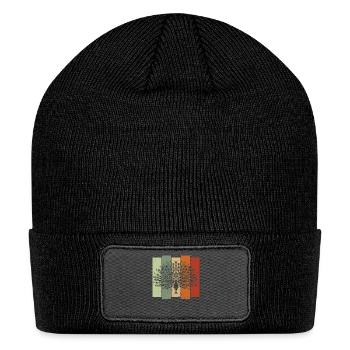 Peacock Retro Birdwatching Bird Watcher - Patch Beanie - black - Front