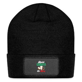 Drink Coquito Be Merry Rum Drink Coconut Puerto Ri - Patch Beanie - black - Front