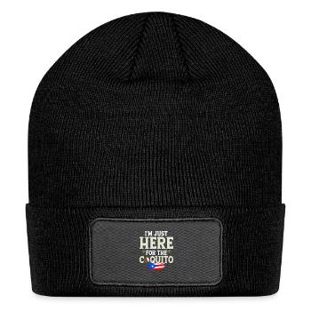 I'm Just Here For The Coquito Puerto Rican Coconut - Patch Beanie - black - Front