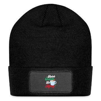 Drink Coquito Be Merry Puerto Rican Coconut Rum Dr - Patch Beanie - black - Front