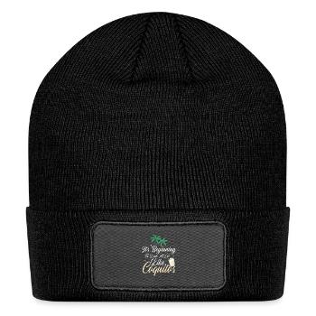 Funny Coquito Season Puerto Rican Coconut Rum Drin - Patch Beanie - black - Front