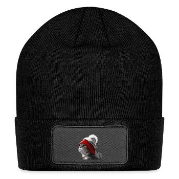 cat and hat - Patch Beanie - black - Front