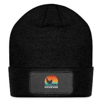 I Cant Keep Calm Its Fair Week Funny Retro Chicken - Patch Beanie - black - Front