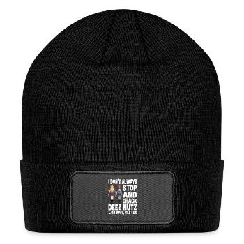 Funny Nutcracker Saying - Patch Beanie - black - Front