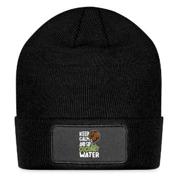Coconut Water Humor Dress - Patch Beanie - black - Front