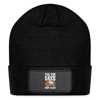 Fur Fox Sake Knot Again for a Fox fan - Patch Beanie - black - Front
