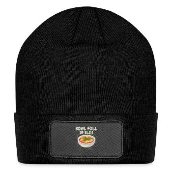 Bowl Full of Bliss Meal Food Soup Bowl - Patch Beanie - black - Front