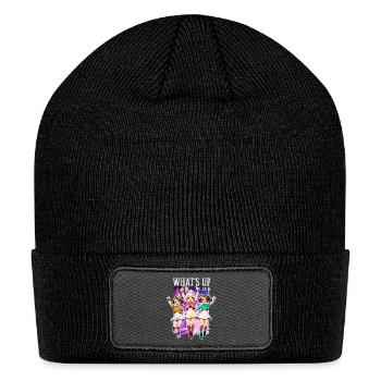 Whats Up Sister Funny Trendy Streamer Cute Girl - Patch Beanie - black - Front