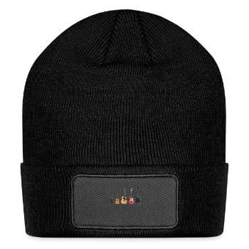 Vintage Acoustic electric Guitar - Musical instrum - Patch Beanie - black - Front