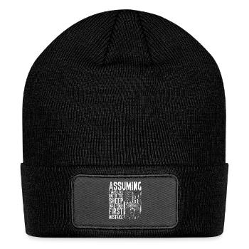 grizzly American Flag Patriotic 4th july Gift Men - Patch Beanie - black - Front