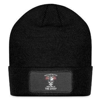 4th july skull American Flag Patriotic Gift Men - Patch Beanie - black - Front