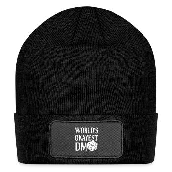 World's Okayest DM D20 Dice Dungeon Dragons Gaming - Patch Beanie - black - Front