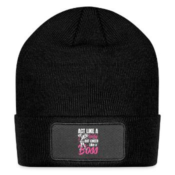 Cheer Your Heart Out for a cheerleader - Patch Beanie - black - Front