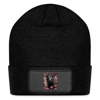 Virginian Surrounded Rhododendron Flowers - Patch Beanie - black - Front