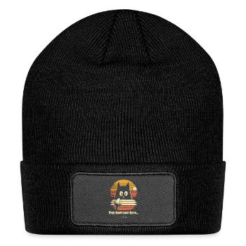 A Retro Cat When Nightshades Bloom - Patch Beanie - black - Front