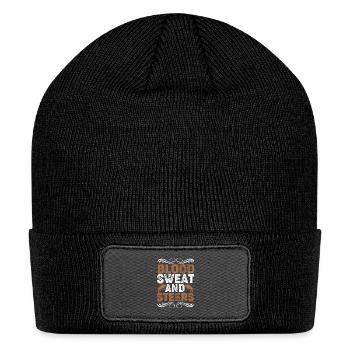 Funny Livestock Farming Blood Sweat And Steers - Patch Beanie - black - Front