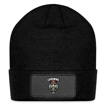 Nutcracker Crushing It - Festive Holiday - Patch Beanie - black - Front