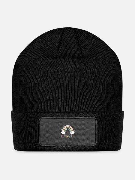 Cute Little Miracle T Shirt - Patch Beanie - black