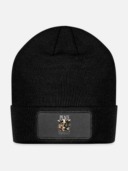 Rest In Peace skull - Patch Beanie - black
