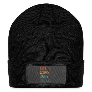 Less Screen More Serene v2 - Patch Beanie - black - Front