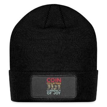 Numismatics Coin Collector Art - Patch Beanie - black - Front