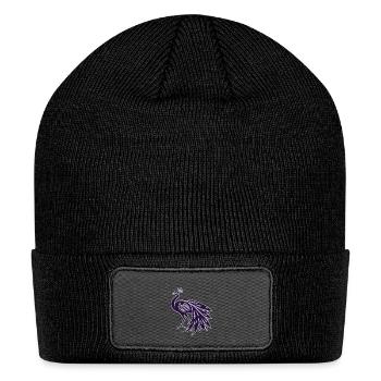 Peacock bird great design - Patch Beanie - black - Front