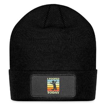 I pooped today - Patch Beanie - black - Front