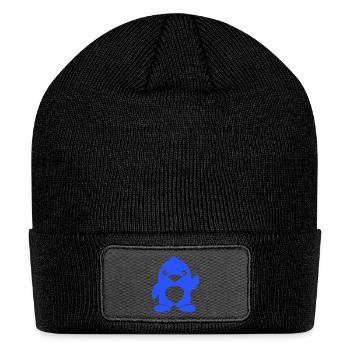 Cute Penguin Small Waving Greeting South Pole Bird - Patch Beanie - black - Front