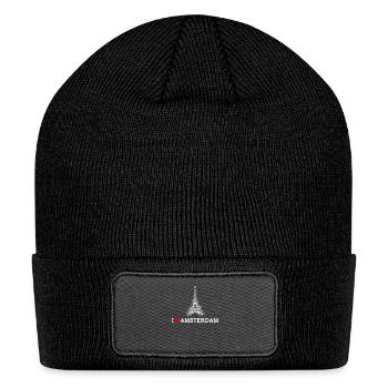 I Love Eiffel Tower Amsterdam Heart Netherlands - Patch Beanie - black - Front
