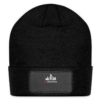 I Love Amsterdam Golden Gate Bridge Netherland Pun - Patch Beanie - black - Front