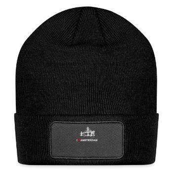 I Love Amsterdam Golden Gate Bridge Heart Flag Pun - Patch Beanie - black - Front