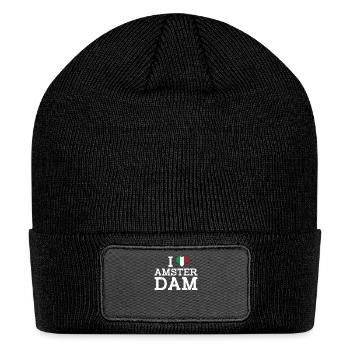 I Love Amsterdam Italy Lover Flag Heart Cool Flag - Patch Beanie - black - Front