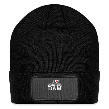 I Love Amsterdam Japan Heart Flag Lover Netherland - Patch Beanie - black - Front