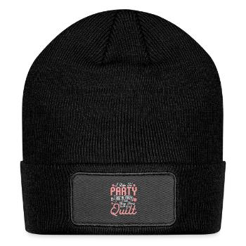 I Like To Party And By Party Quilting Quilter - Patch Beanie - black - Front