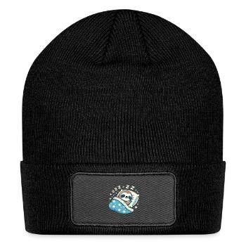 Sloth Sleeping In Bed At Night Time - Patch Beanie - black - Front