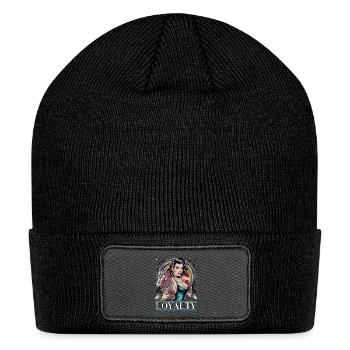 Loyalty Pin-Up with Dragon and Tattoos Symbolic - Patch Beanie - black - Front