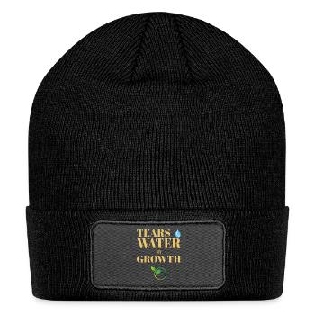 Tears Water My Growth Shirt | Healing Through - Patch Beanie - black - Front