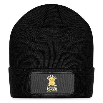 Dog Life Love, Loyalty and Proud Dog Mom Dog Mama - Patch Beanie - black - Front