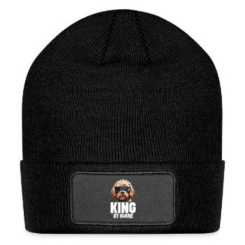 Cockapoo Dad Dog Enthusiast Pet Lover King At - Patch Beanie - black - Front